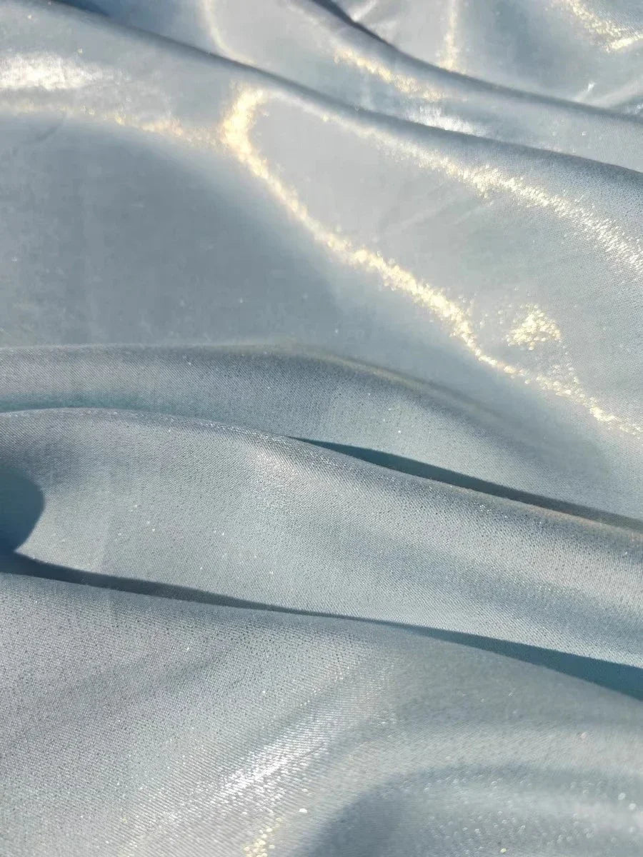 Shining Gold Powder Fantasy Color Water Light Cotton Satin Fabric Sewing Hanfu Dress Stage Clothing Soft Fabric