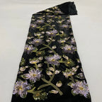 Black Velvet Sequin Embroidery Fabric - Evening Dress & Performance Costume Material