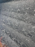 Silver Leaf Hot Stamping Mesh - Sheer Sparkle for Bridal Gowns