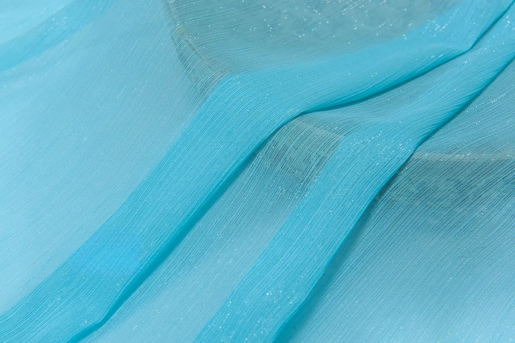 Silver Silk Wrinkled Bright Pleated Crepe - Hanfu Sleeve & Stage Lolita DIY