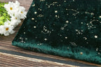 Gold Foil Studded Constellation Velvet Fabric - Diamond Shine Meteor Pattern 145cm