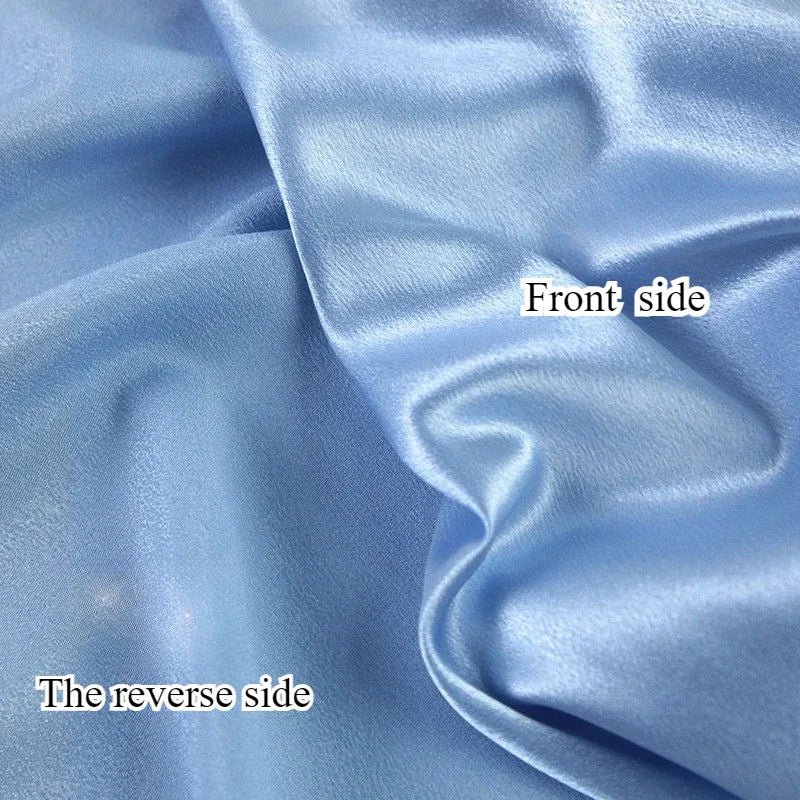 قماش ساتان كريستالي سميك لامع - مادة ستارة فستان بلون واحد