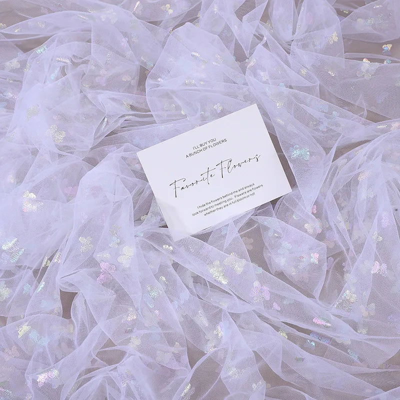 قماش شبكي ملون على شكل فراشة مناسب لتزيين حفلات الزفاف وفساتين الشيفون والتنانير والإكسسوارات وما إلى ذلك