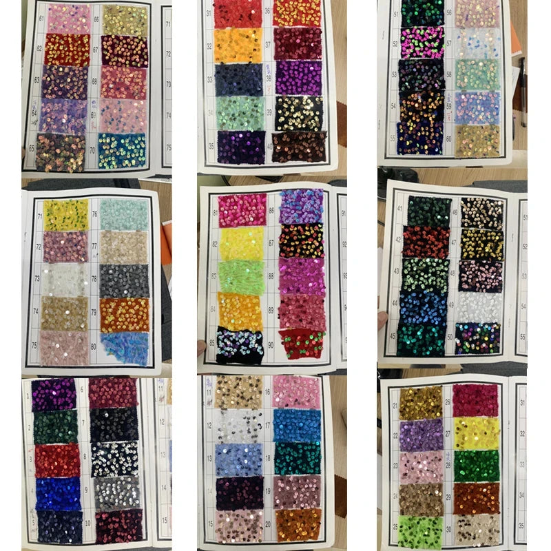 New Velvet Sequin Fabric for Evening Prom Dress Shining Reflective Wedding Decoration Clothes Material Party Special Events