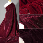 فستان سهرة بنمط النجوم من قماش مخملي ماسي لامع - مادة 140 سم