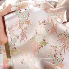 Tela jacquard de brocado tejida con flores de plantas dulces de color rosa, temperamento para vestido, chaqueta qipao china, telas para coser