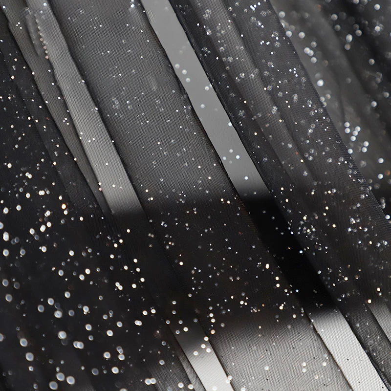 High Quality Thickened Soft Mesh Fabric Gold Spray Silver Flash Yarn for Fashion Wedding Dresses DIY Gown Decorative Fabric