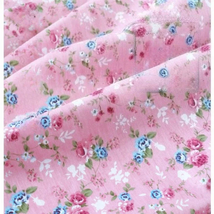 Tela de sarga de algodón puro con estampado floral, suave, totalmente de algodón, para ropa de cama, pijamas, pantalones, cortinas y proyectos de bricolaje para bebés.