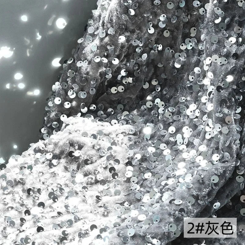 Luxe Sparkle Velvet Sequin Fabric for Party Dresses & Stage Costumes