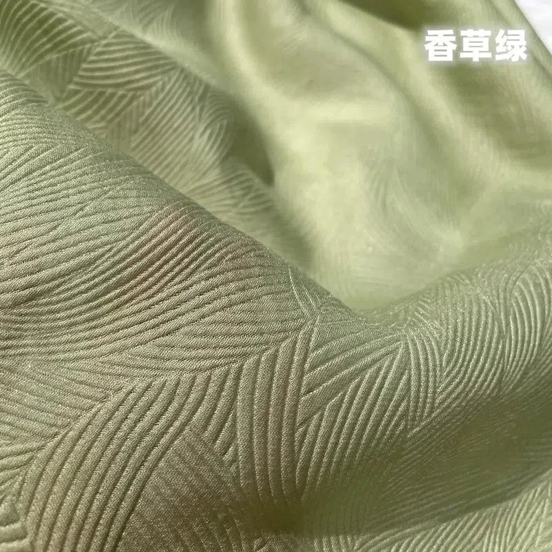 Dark Pearl Leaf Jacquard Vintage Lolita Silk Fabric For Dress And Home Decoration