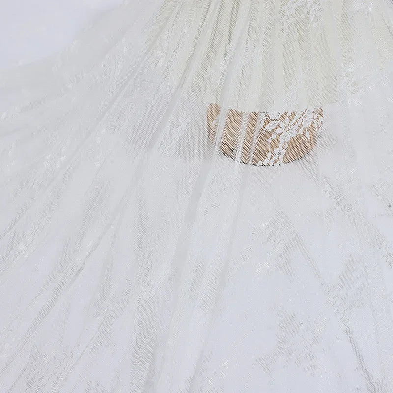 Elastic Floral Wedding Dress With Lace Jacquard Fabric Suspender Skirt Lingerie Fabric Homemade Veil Designer Mesh Fabric