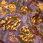Glossy and stiff silhouette retro purple and gold flower relief jacquard fabric spring and summer skirt designer fabric DIY