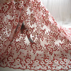Color Block Embroidery Lace Fabric - Elegant Material 135cm - fabric photo 4