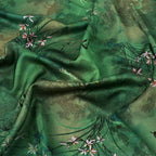 Red Cloud Acetate Jacquard Textile - Soft Breathable Fabric for Cheongsam