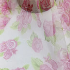 Peony Flower Pattern Hexagonal Mesh Digital Prints Mesh Fabric In Red And Green For Cape Skirts Children's Clothing And Home Use