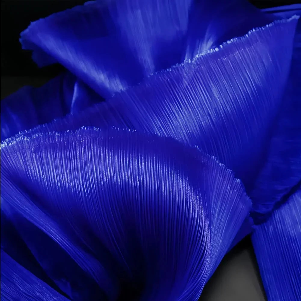 Folded And Textured Fabric With Over 30 Colors Of Mesh Fabric For Petal Shaped Production Of High-end Evening Dresse And Wedding