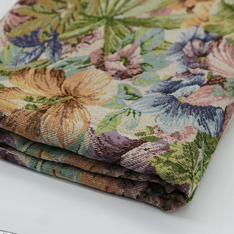 Flower Fairy Oil Painting Color Weaving Jacquard Floral Fabric Clothing Fabric Flower Fabric DIY Handmade Clothing Coat