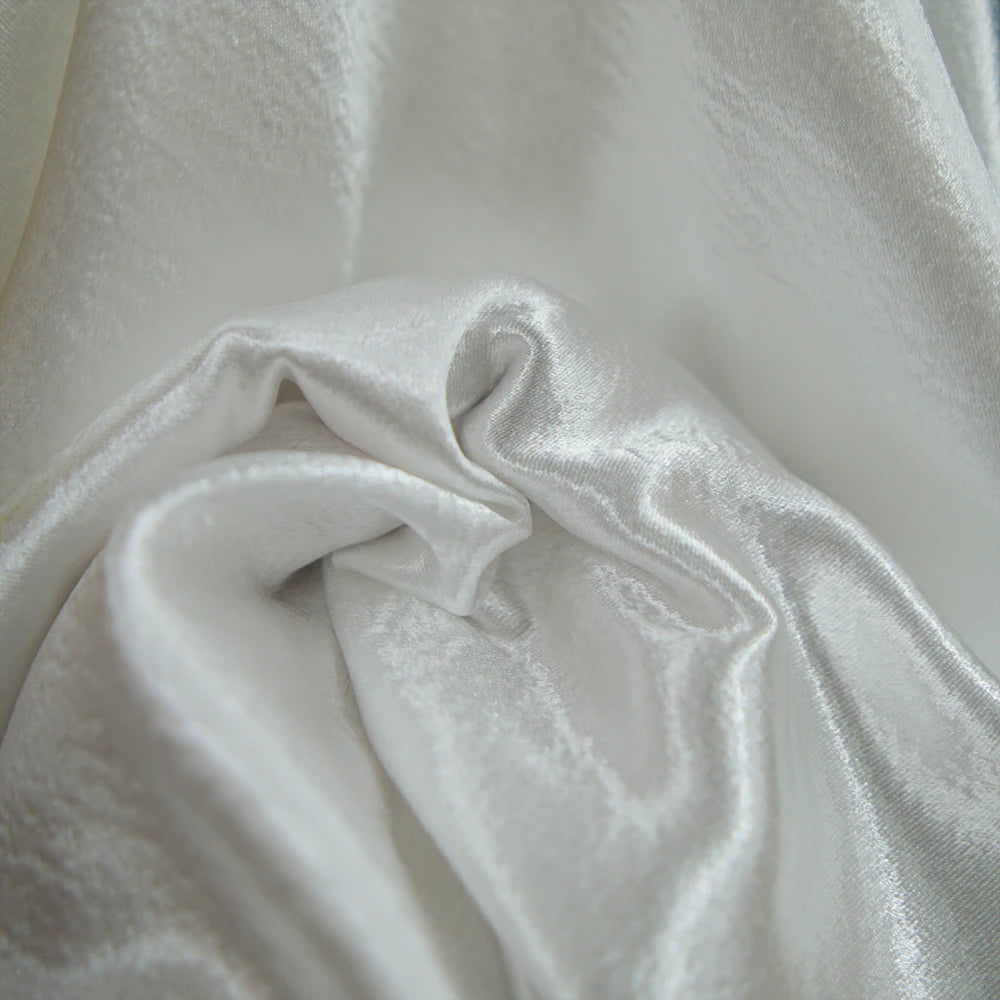 Camisa de tela suave de crepé doble dorado y plateado, vestido de diseñador, tela de costura DIY hecha a mano