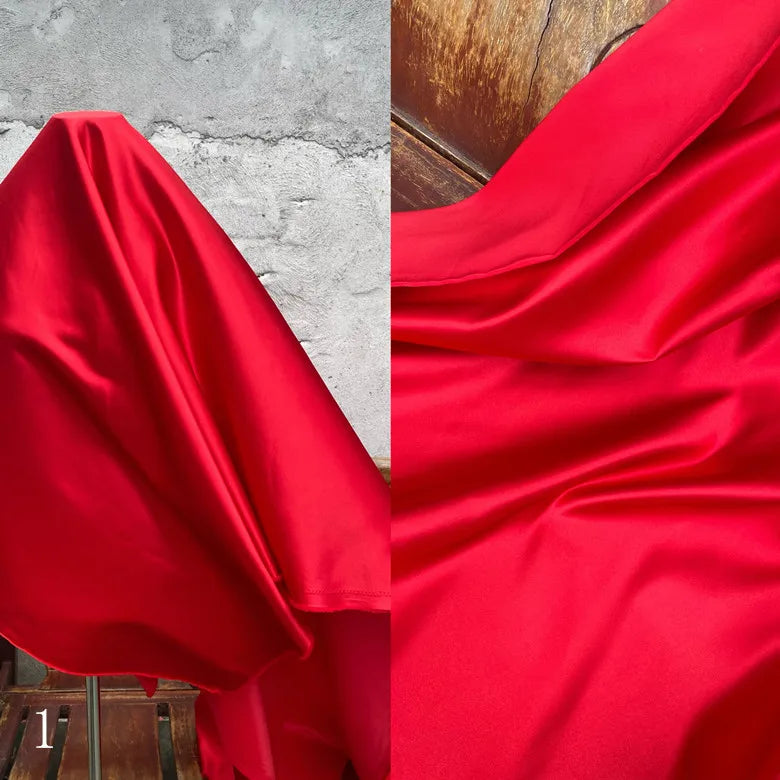 Red Glossy Satin - Luxurious for Wedding Dresses & Evening Gowns