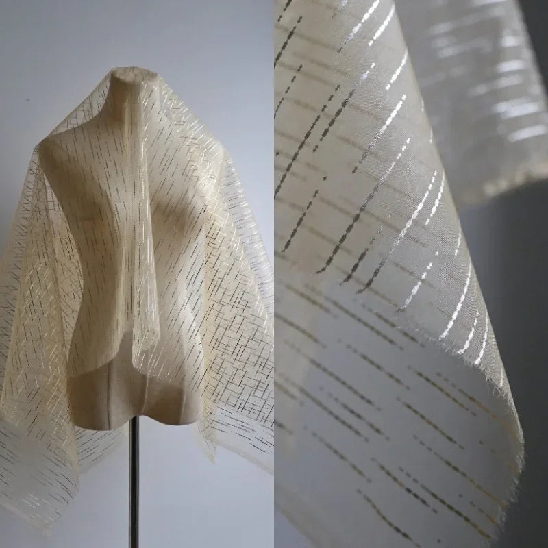 ختم ساخن نمط النيزك الإبداعي شفاف غزل صلب DIY فستان سهرة تصميم ديكور مادة نسيج غزل صلب