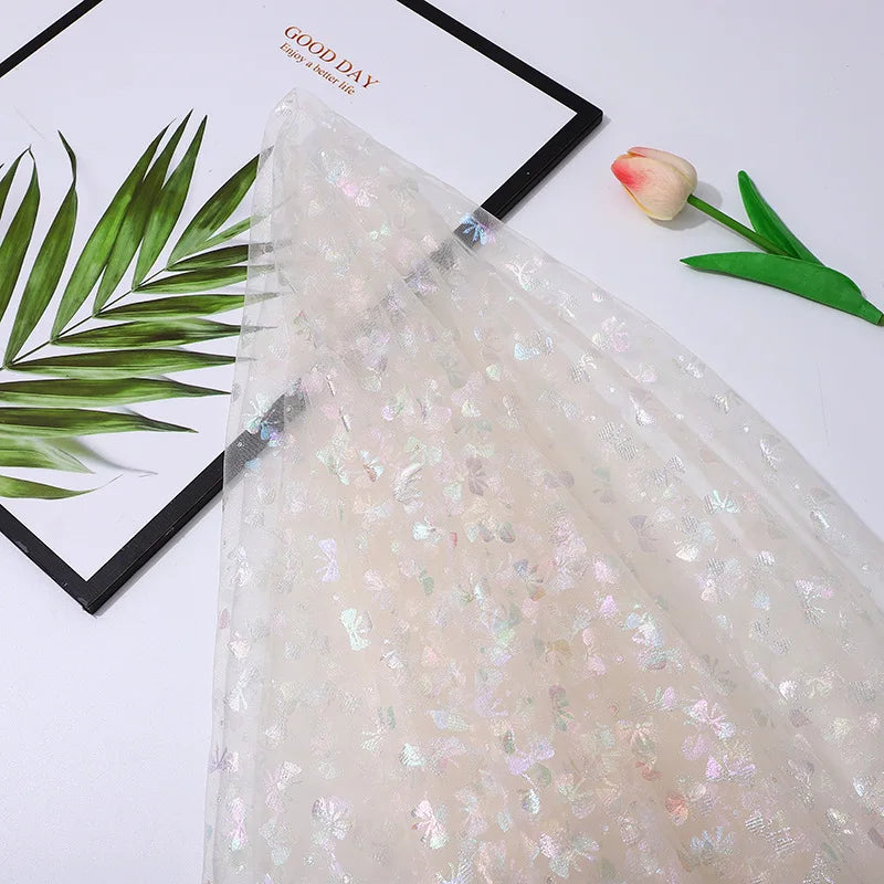 Colorful Sequined Net Fabric, Suitable For Wedding Dresses, Formal Gowns, Children's Wear, Decoration, Etc.