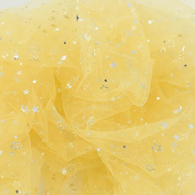 Tela de tul dorado con estrellas, color rosa, azul y morado, con purpurina brillante y bronceado, para manualidades de costura, decoración de fondo para bodas, fiestas de cumpleaños