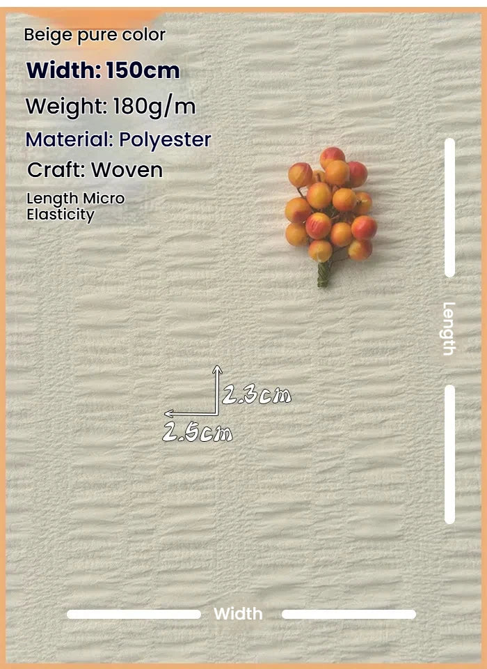 Children's Yellow Small Flower Beige Solid Color Woven Polyester Fiber Jumpsuit Long Skirt Cheongsam Curtain Fabric Top