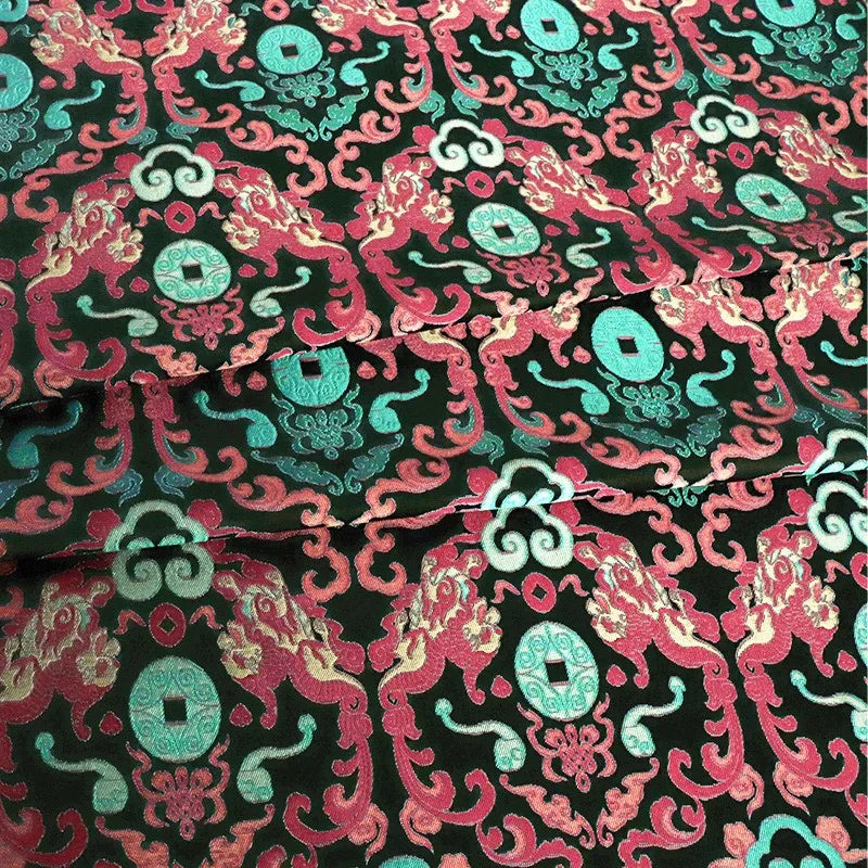 قماش جاكار بروكار فاخر - خامة معطف وفستان بنمط كلاسيكي