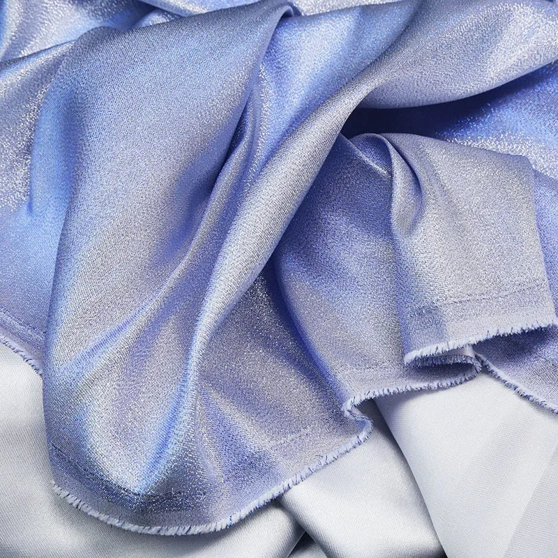 Colorful gradient sparkling satin fabric handmade DIY doll clothes stage costumes background designer fabrics for sewing