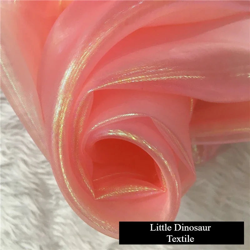 شبكة سيمفونية مشفرة، خيوط زجاجية، نسيج مسطح ملون، خيوط حرير لامعة، ملابس، ديكورات زفاف، ملابس أطفال، قماش زفاف