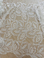 Oferta especial de liquidación: Hojas blancas, cuentas para uñas, tela de encaje, vestido de novia, cheongsam, cortina de puerta bordada, mantel DIY