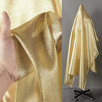 Golden shiny gold platinum fabric, lightweight shiny silk reflective metal stage wear, Indian yarn fashion edging fabric