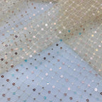 Mesh Lace Checkered Sequin Embroidery - Wedding Stage Costume DIY Fabric