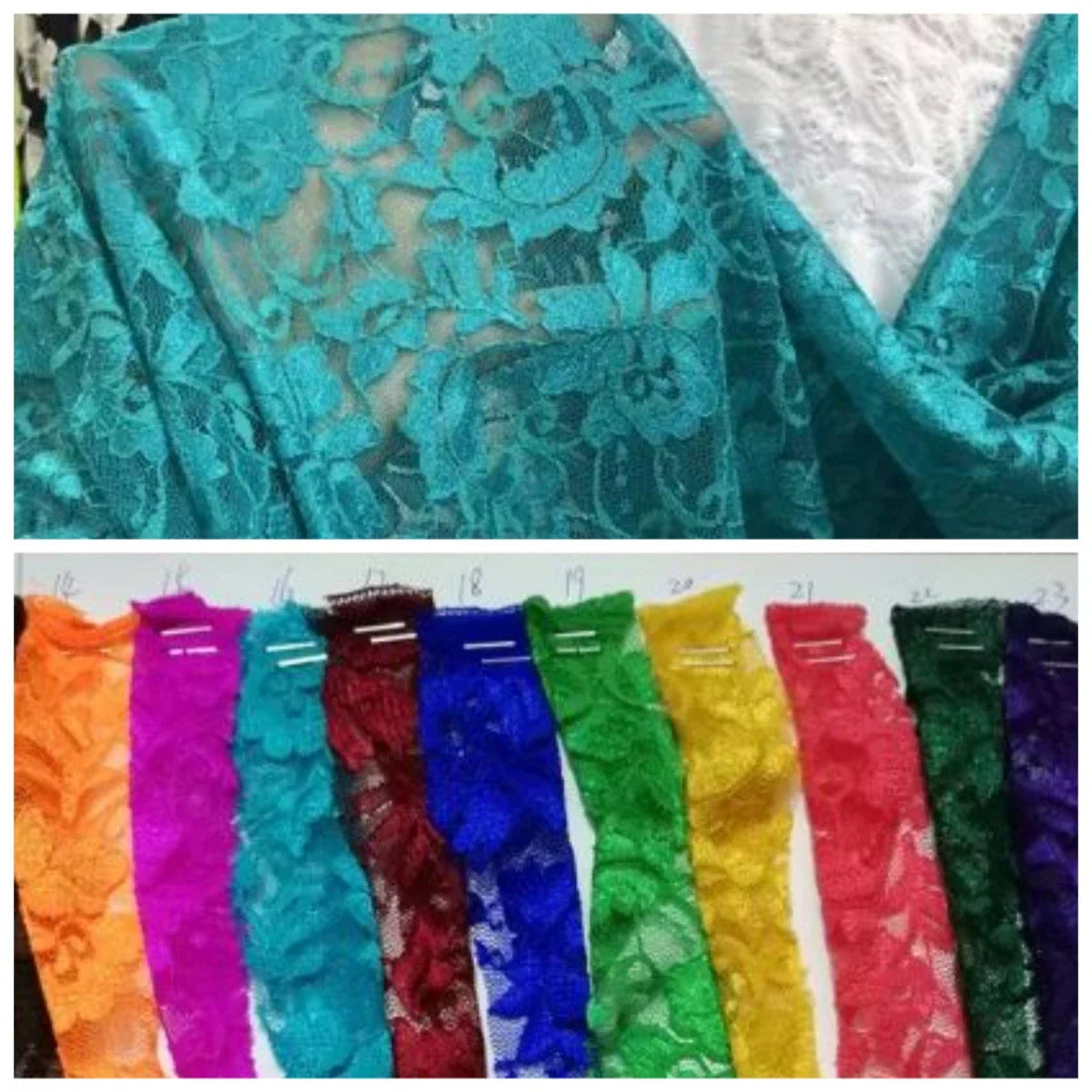 قماش دانتيل مطاطي برتقالي فلوري شفاف شبكي مع تطريز وردي للفساتين وملابس الأداء قماش شبكي شفاف زهري