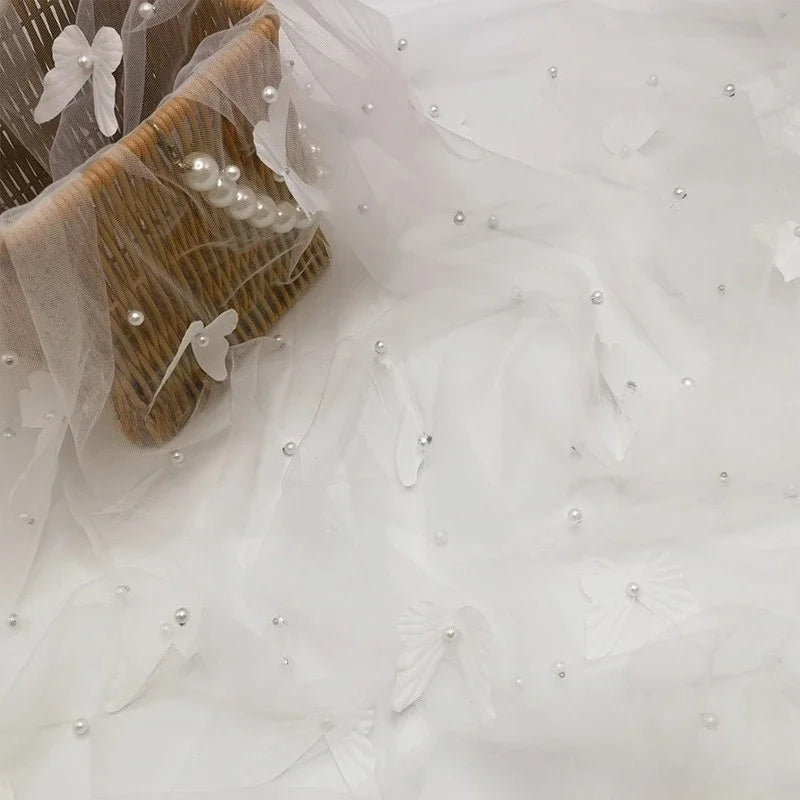 شبكة خرز زهور ثلاثية الأبعاد مصنوعة يدويًا عبر الحدود خاصة لحفلات الزفاف الخارجية والمسرح وإكسسوارات النساء والاستخدام المنزلي الناعم