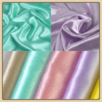 قماش ساتان كريستالي سميك لامع - مادة ستارة فستان بلون واحد