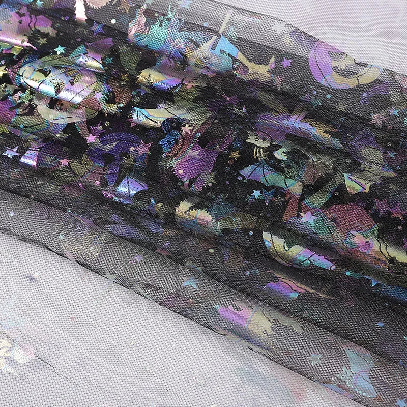 Spot Halloween Funny Mesh Bronzing Pumpkin Witch Skull Decoration Amazon Hot-selling Stage Skirt Performance Clothes