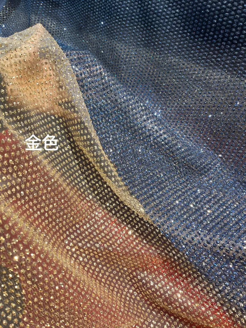 نقاط بولكا لامعة، ختم ذهبي ساخن، قماش شبكي لامع، فستان رسمي، بدلة أداء، ديكور خلفية، قماش