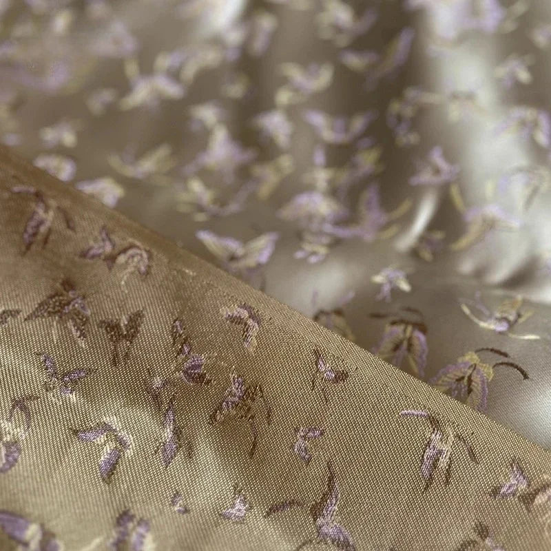 Purple Butterfly Colorful Woven Brocade Fabric Sewn Vest Qipao DIY Doll Clothing Designer Fabric