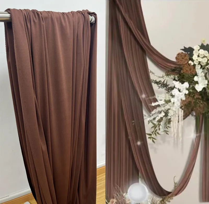 Orange Yellow Gold Coffee Milk Silk Stretch Fabric Roll Width 150cm for Wedding Home Decor Backdrop Drape Goblet Garment