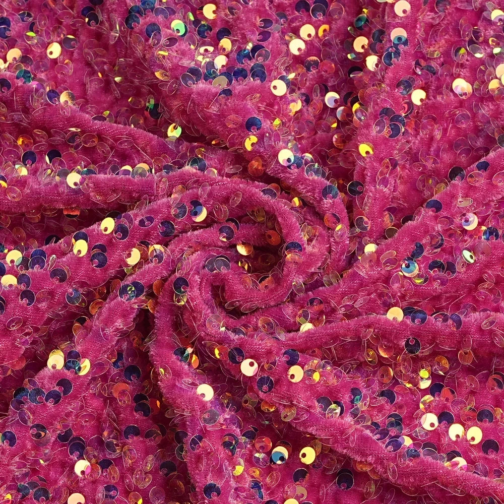 New Velvet Sequin Fabric for Evening Prom Dress Shining Reflective Wedding Decoration Clothes Material Party Special Events