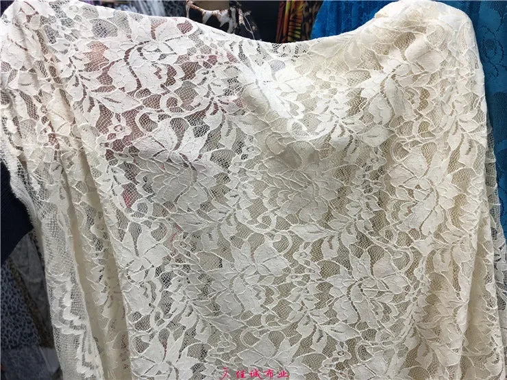 قماش دانتيل مطاطي برتقالي فلوري شفاف شبكي مع تطريز وردي للفساتين وملابس الأداء قماش شبكي شفاف زهري