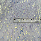 Wave Sequin Embroidered Fabric, Water Ripple Mesh, Bead Embroidery Fabric, Wedding Dress, Dress, Stage Costume Fabric