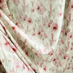 Vestido cheongsam de algodón con estampado floral degradado verde polvo para primavera/verano, tejido suave y ligero que ilumina la piel.