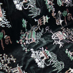 Luxe Floral Vine Embroidered  - Velvet Sequin Lace for Evening Gowns & Couture - fabric photo 3