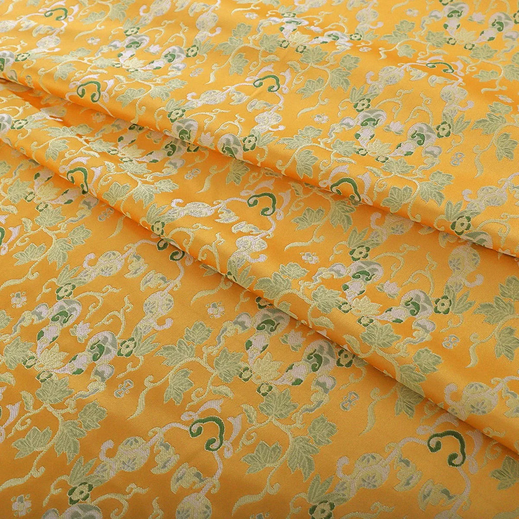 Refined Jacquard Brocade Fabric Gourd Motif Traditional Pattern Elegant Dress Vest Skirt DIY Fashion Sewing Designer Material