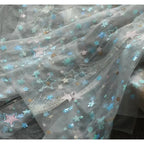 1.5M Wide Star Iridescent Sequin Embroidery Mesh Sewing Children's Clothing Shawl DIY Curtain Designer Fabric