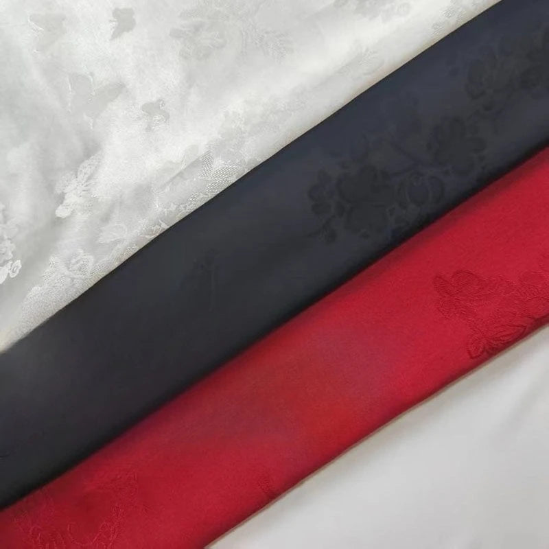 Imitación de tejido de satén jacquard suave de alta calidad hecho de ácido acético adecuado para vestidos de novia, vestidos formales, etc.