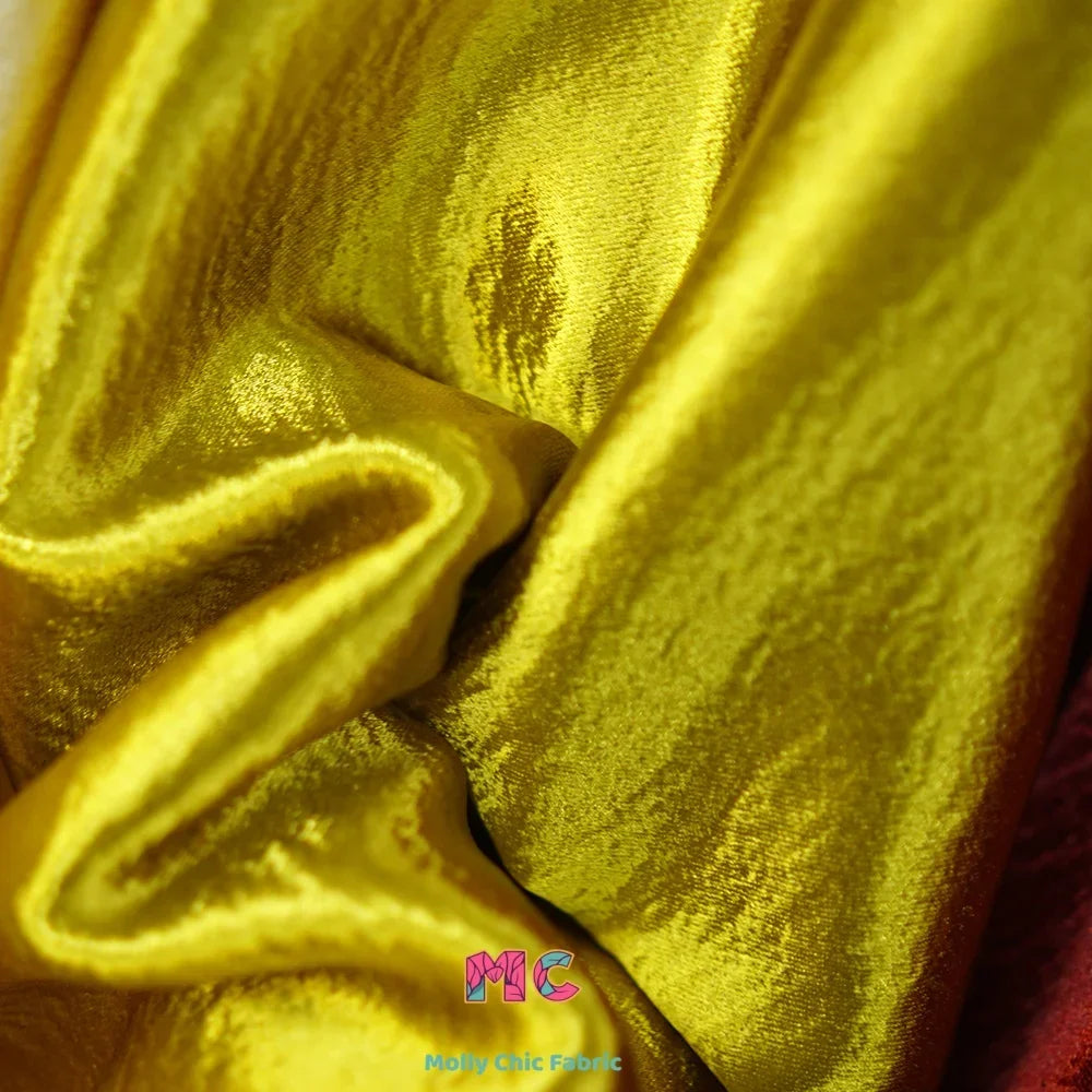Metallic Shiny Satin Crepe Fabric - Formal Dress Stage Material 150cm