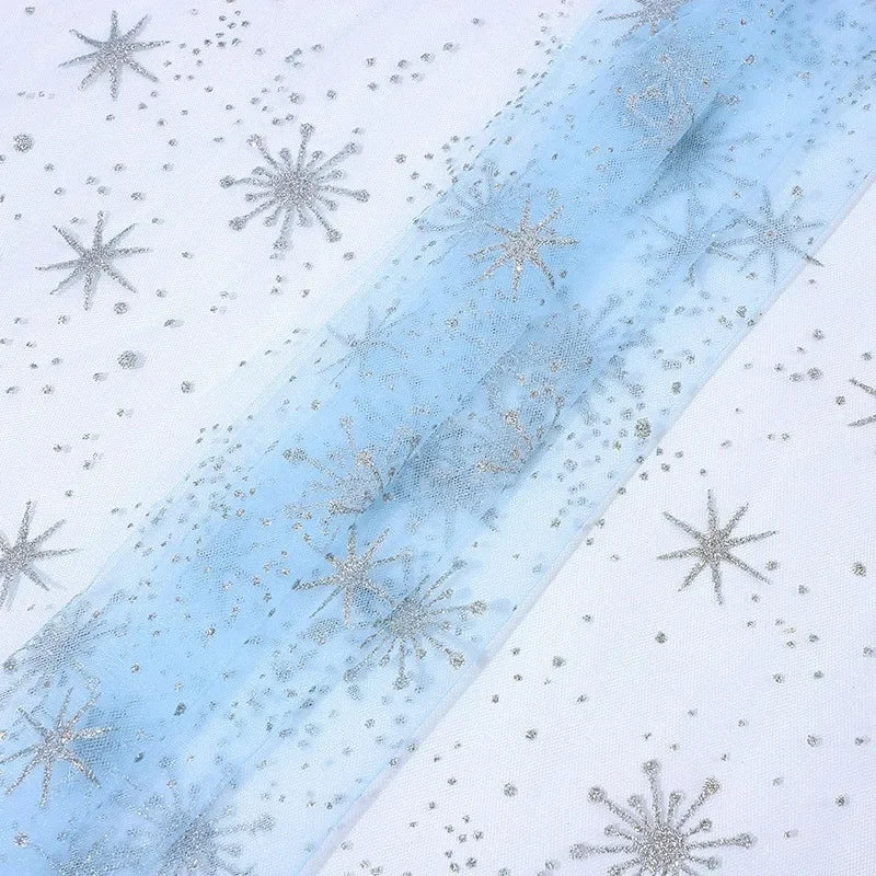 Foil Stamping princess Aisha dress mesh fabric DIY children's clothing cape Christmas decorative background fabric